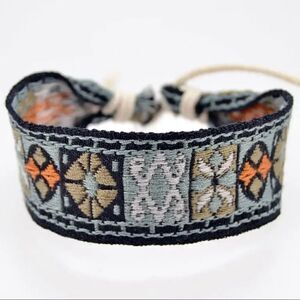Boho Embroidered Mayan Style Adjustable Friendship Bracelet NWT